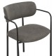 Πολυθρόνα τραπεζαρίας ''KRITTER'' από μέταλλο/ύφασμα σε χρώμα μαύρο/σκούρο γκρι 58x53x76
