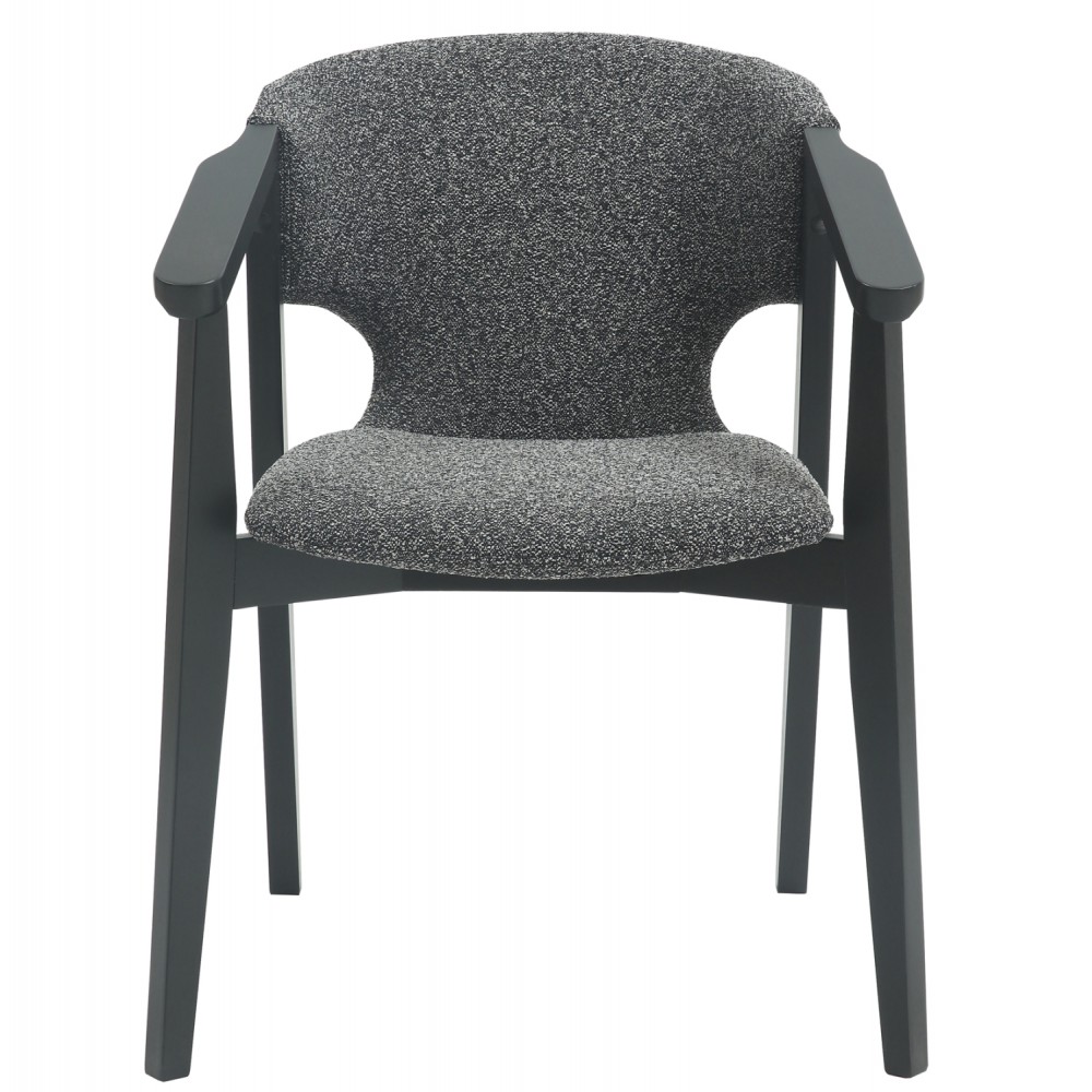 Πολυθρόνα ''YEGER'' από ξύλο/ύφασμα σε χρώμα μαύρο/σκούρο γκρι 59x58x78