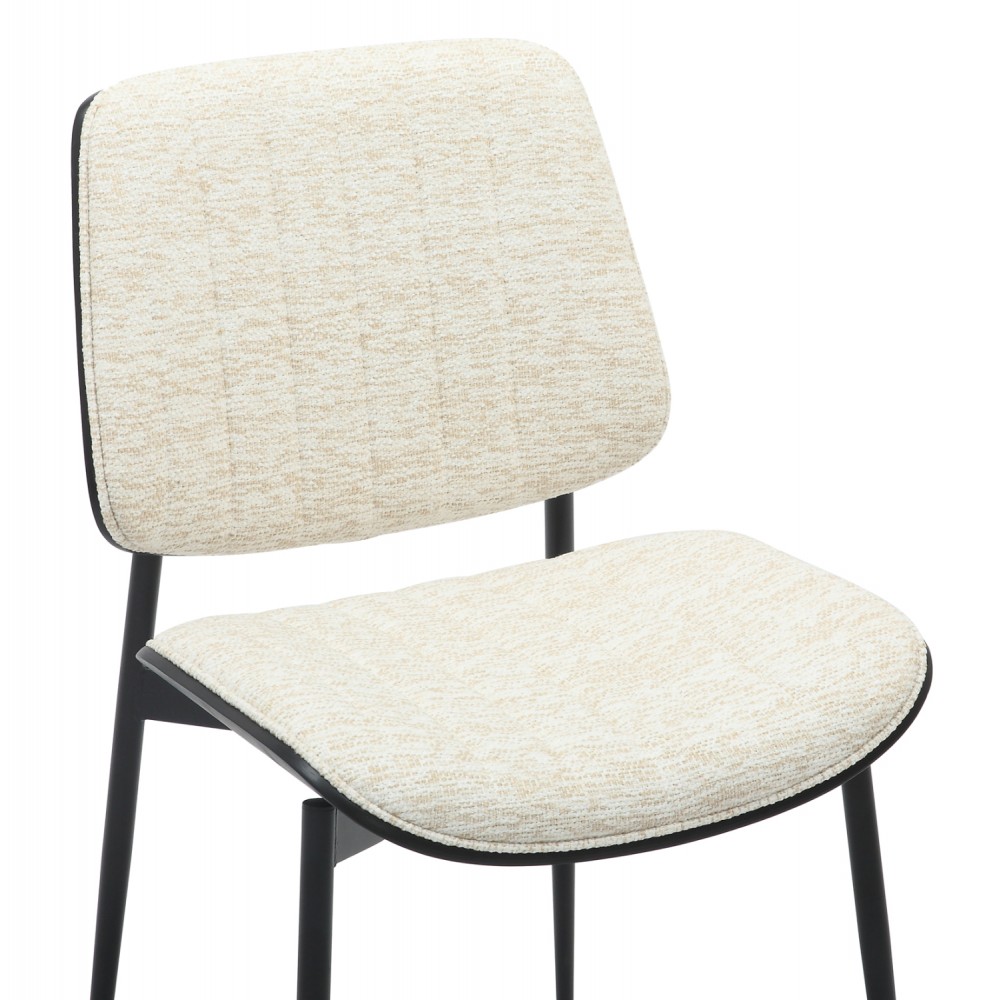 Καρέκλα τραπεζαρίας ''CONTI'' από μέταλλο/ύφασμα σε χρώμα μαύρο/εκρού 48,5x56x82,5