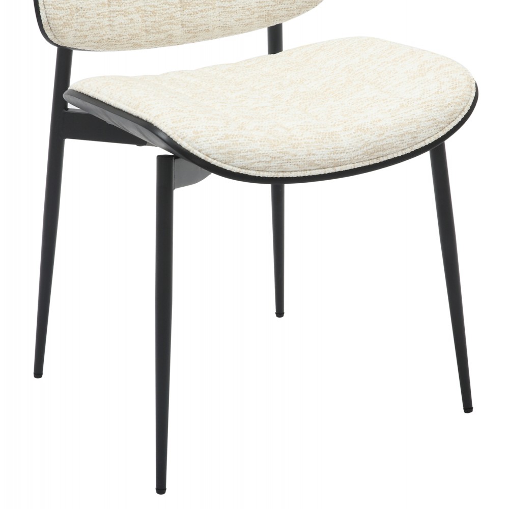 Καρέκλα τραπεζαρίας ''CONTI'' από μέταλλο/ύφασμα σε χρώμα μαύρο/εκρού 48,5x56x82,5