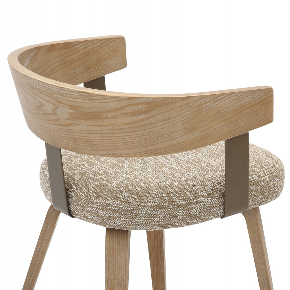 Πολυθρόνα τραπεζαρίας ''GALLEY'' από ξύλο/ύφασμα σε χρώμα φυσικό/μπεζ 55,5x53,5x70