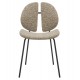 Καρέκλα τραπεζαρίας ''LUNGS'' από μέταλλο/ύφασμα σε χρώμα μαύρο/μπεζ 49x53,5x80