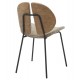 Καρέκλα τραπεζαρίας ''LUNGS'' από μέταλλο/ύφασμα σε χρώμα μαύρο/μπεζ 49x53,5x80