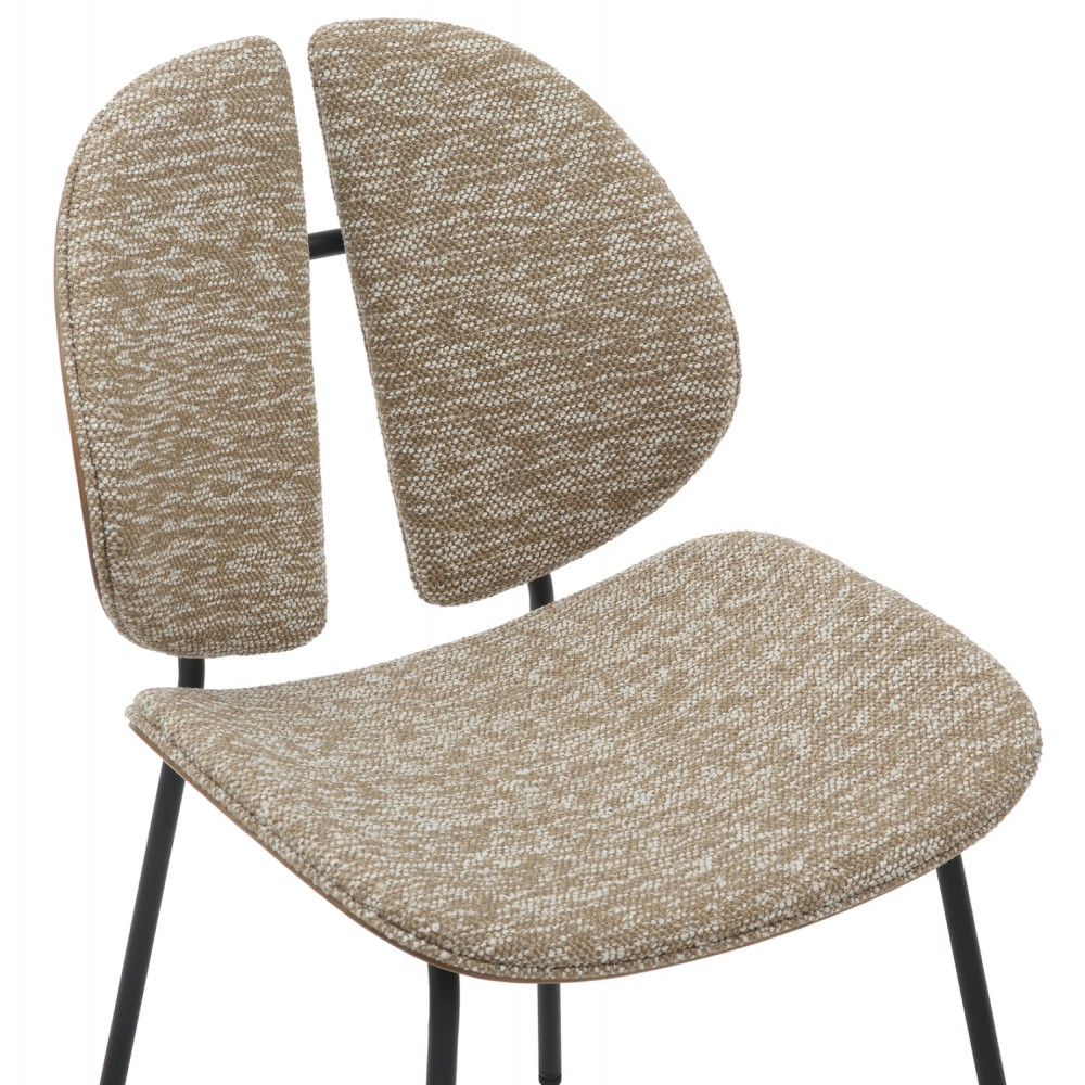 Καρέκλα τραπεζαρίας ''LUNGS'' από μέταλλο/ύφασμα σε χρώμα μαύρο/μπεζ 49x53,5x80