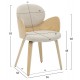 Πολυθρόνα τραπεζαρίας ''DARNELL'' από ξύλο/ύφασμα σε χρώμα όακ/εκρού 56x56x83