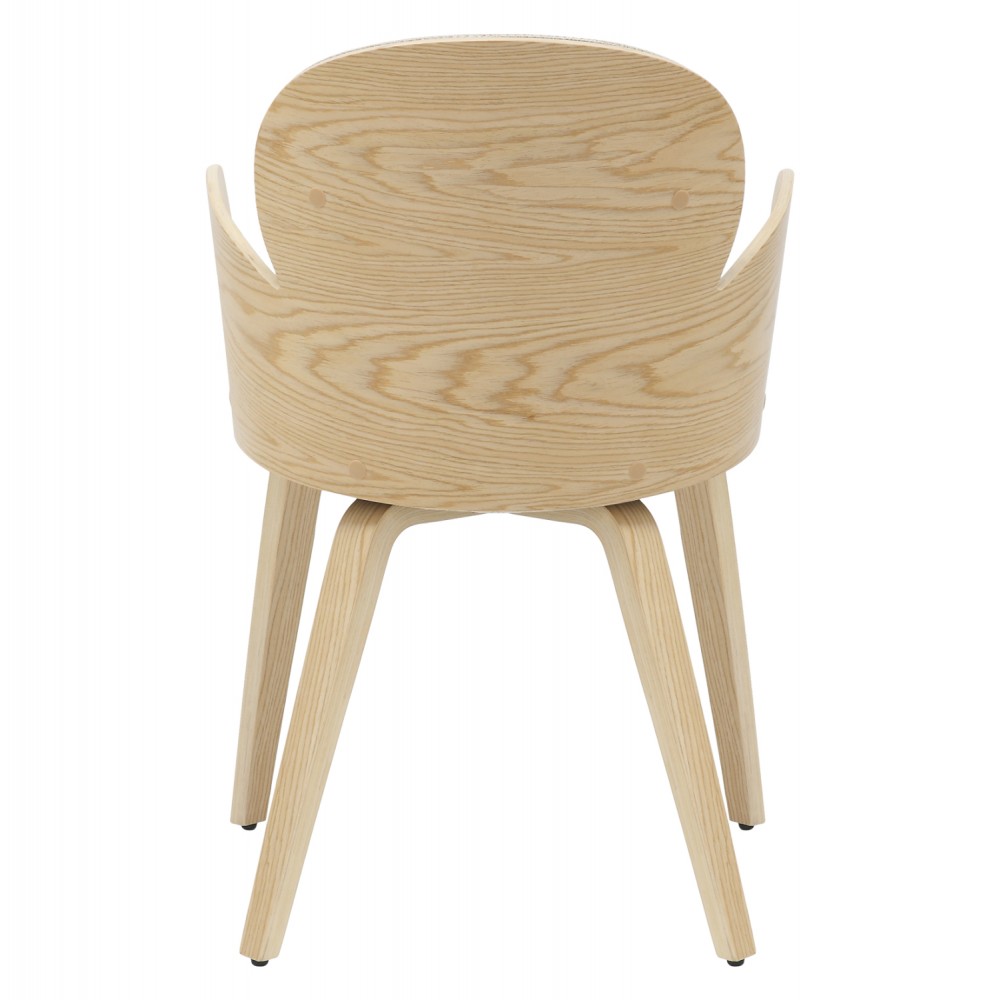 Πολυθρόνα τραπεζαρίας ''DARNELL'' από ξύλο/ύφασμα σε χρώμα όακ/εκρού 56x56x83