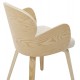 Πολυθρόνα τραπεζαρίας ''DARNELL'' από ξύλο/ύφασμα σε χρώμα όακ/εκρού 56x56x83