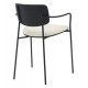 Πολυθρόνα τραπεζαρίας ''VIKKI'' από μέταλλο/ύφασμα σε χρώμα μαύρο/εκρού 54x54x75.5