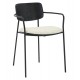 Πολυθρόνα τραπεζαρίας ''VIKKI'' από μέταλλο/ύφασμα σε χρώμα μαύρο/εκρού 54x54x75.5