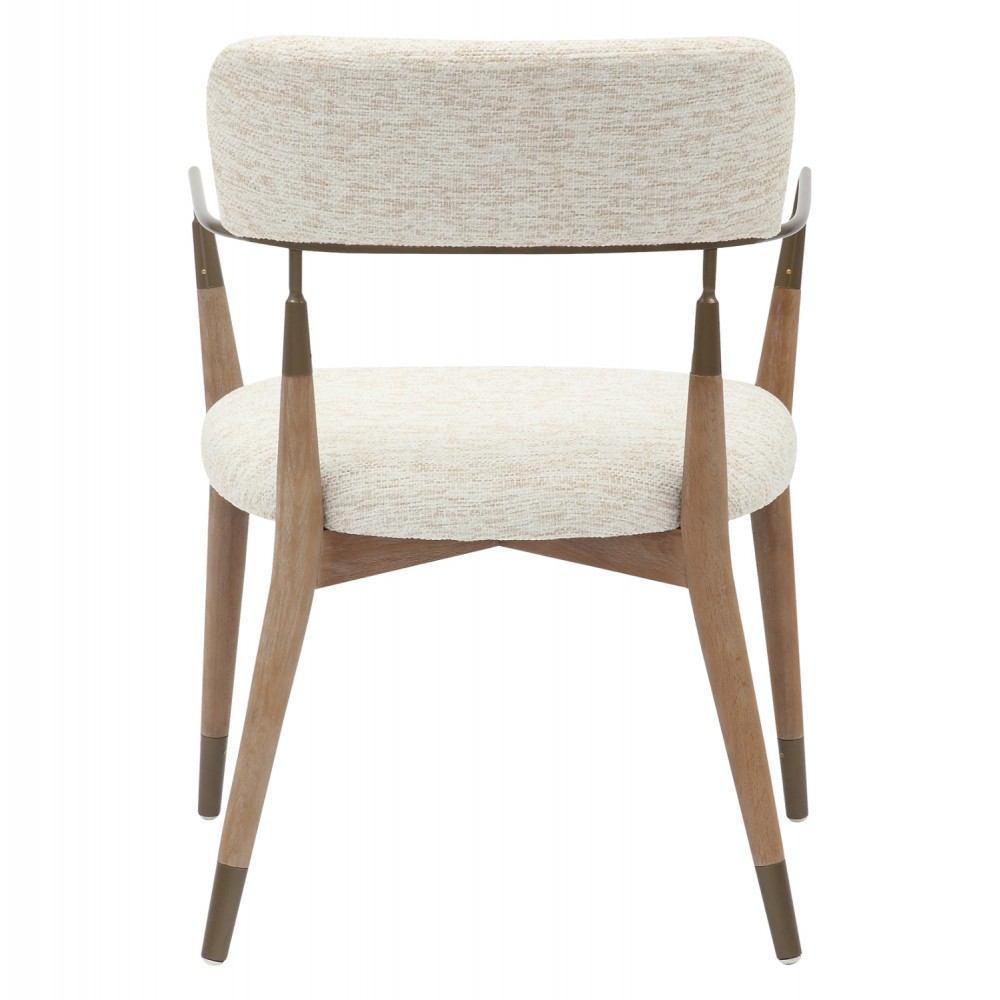 Πολυθρόνα ''ROY'' από μέταλλο/ύφασμα σε χρώμα χάλκινο/εκρού 51x48x77.5