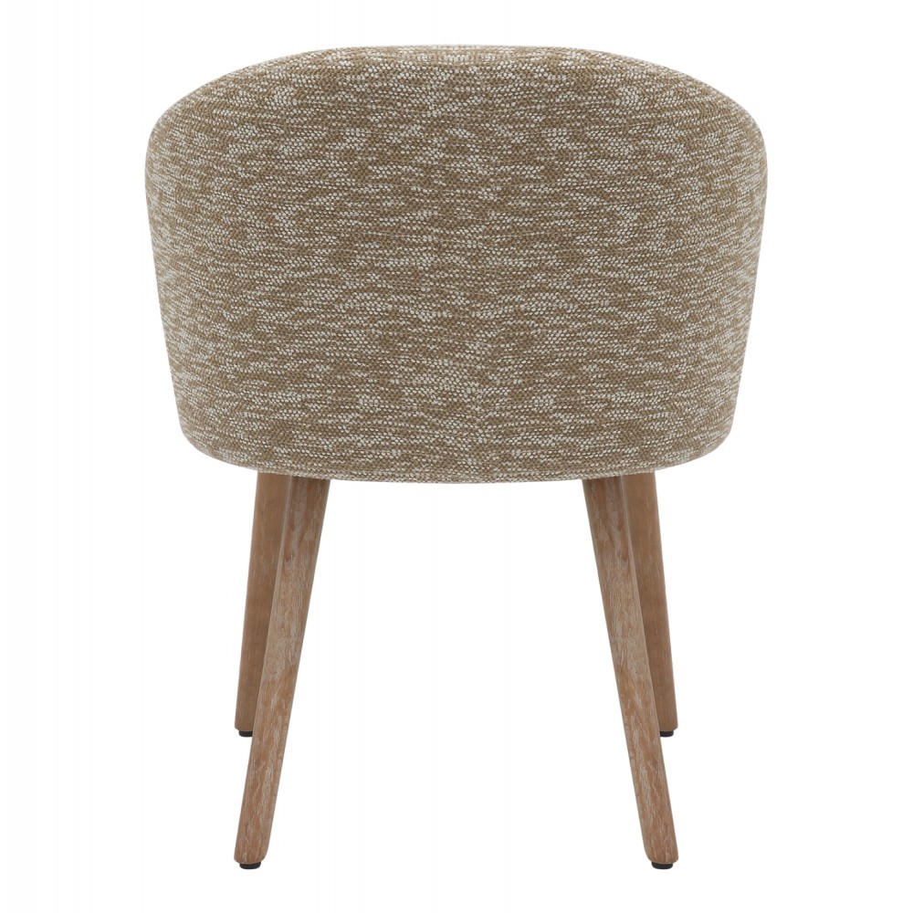 Πολυθρόνα τραπεζαρίας ''RIG'' από ξύλο/ύφασμα σε χρώμα white wash/μπεζ 59x58.5x72.5