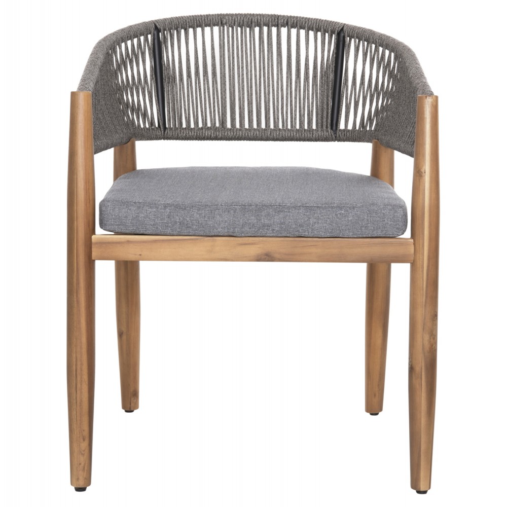 Πολυθρόνα "NAVAN" από ξύλο/σχοινί σε χρώμα φυσικό/γκρι 59x58x76