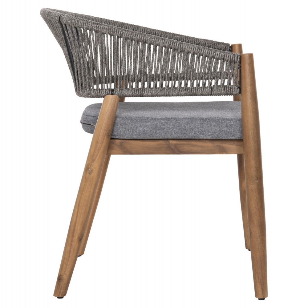 Πολυθρόνα "NAVAN" από ξύλο/σχοινί σε χρώμα φυσικό/γκρι 59x58x76
