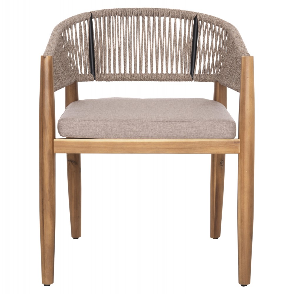 Πολυθρόνα "NAVAN" από ξύλο/σχοινί σε χρώμα φυσικό/μπεζ 59x58x76