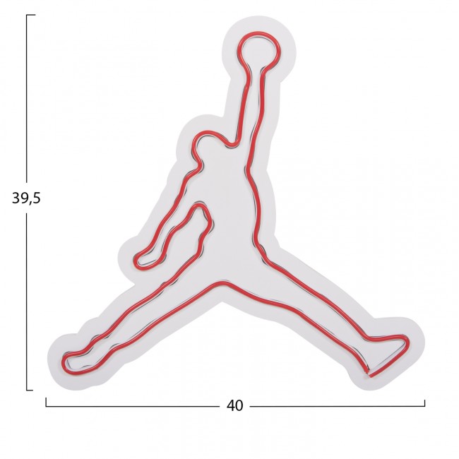 Διακοσμητικό τοίχου LED σε λευκό/κόκκινο χρώμα 40x2x39.5
