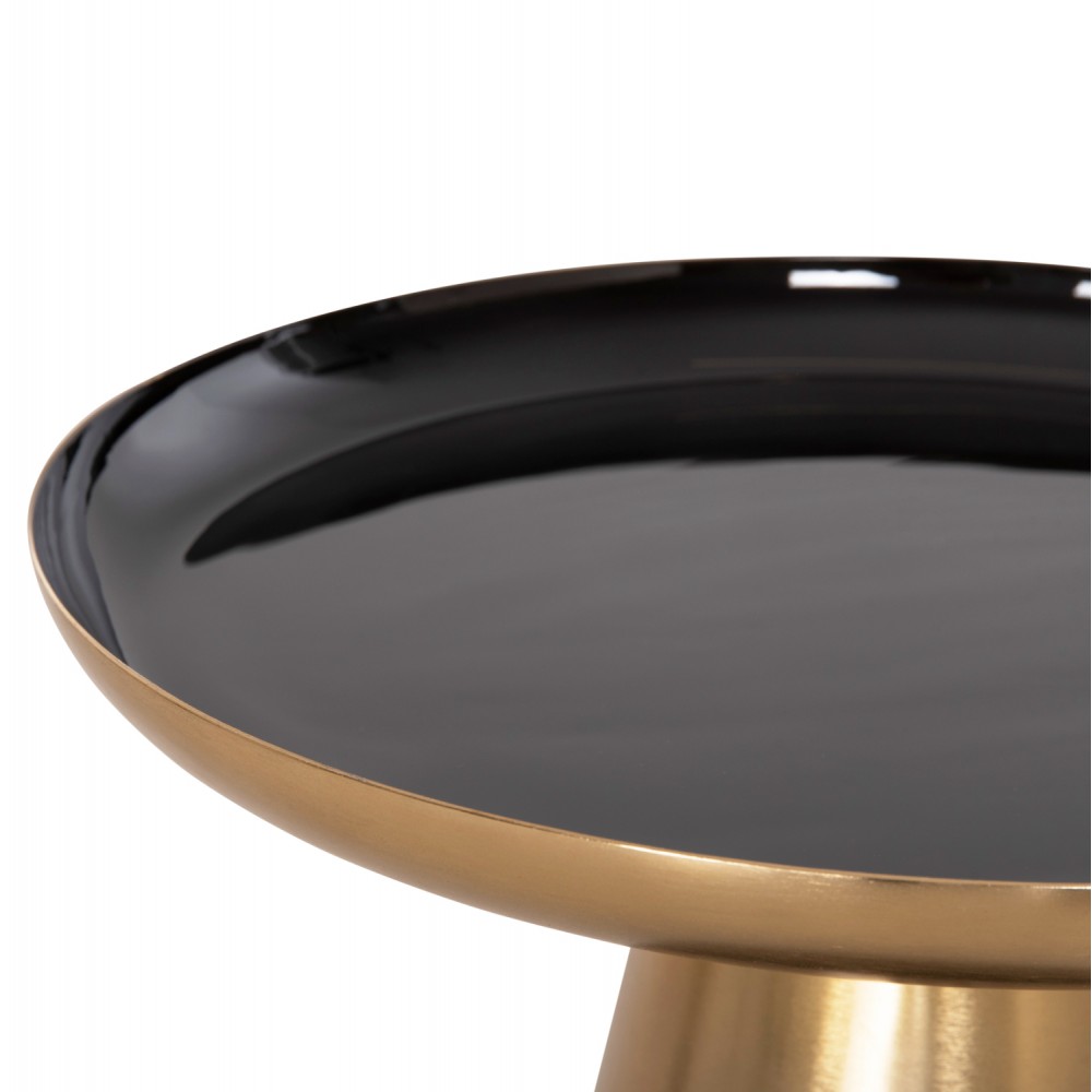 Σετ τραπέζια σαλονιού "OLUF" 2τμχ από μέταλλο σε χρώμα μαύρο/χρυσό Φ50 & Φ41