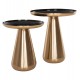 Σετ τραπέζια σαλονιού "OLUF" 2τμχ από μέταλλο σε χρώμα χρυσό/μαύρο Φ50 & Φ41