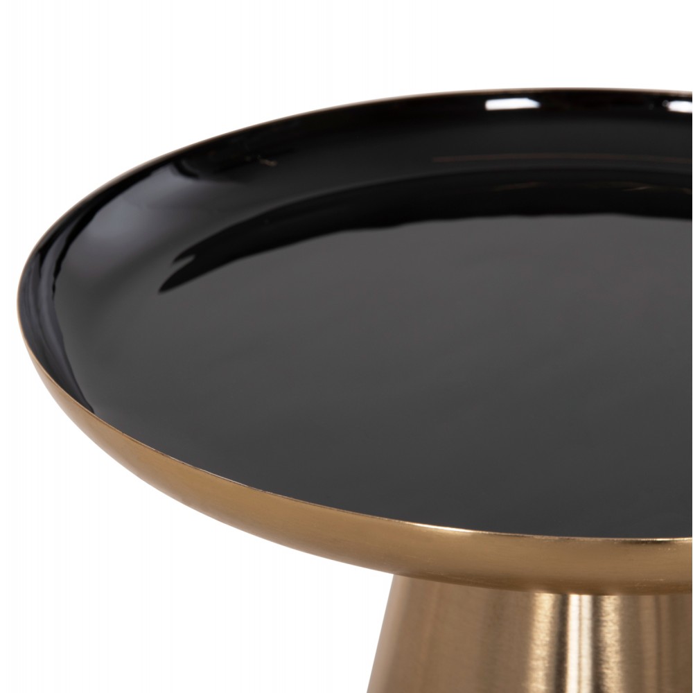 Σετ τραπέζια σαλονιού "OLUF" 2τμχ από μέταλλο σε χρώμα χρυσό/μαύρο Φ50 & Φ41