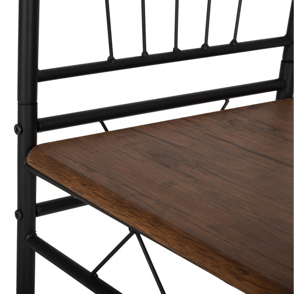 Σετ τραπεζαρίας "PEARY" από mdf/μέταλλο σε χρώμα καρυδί/μαύρο 110x60x74