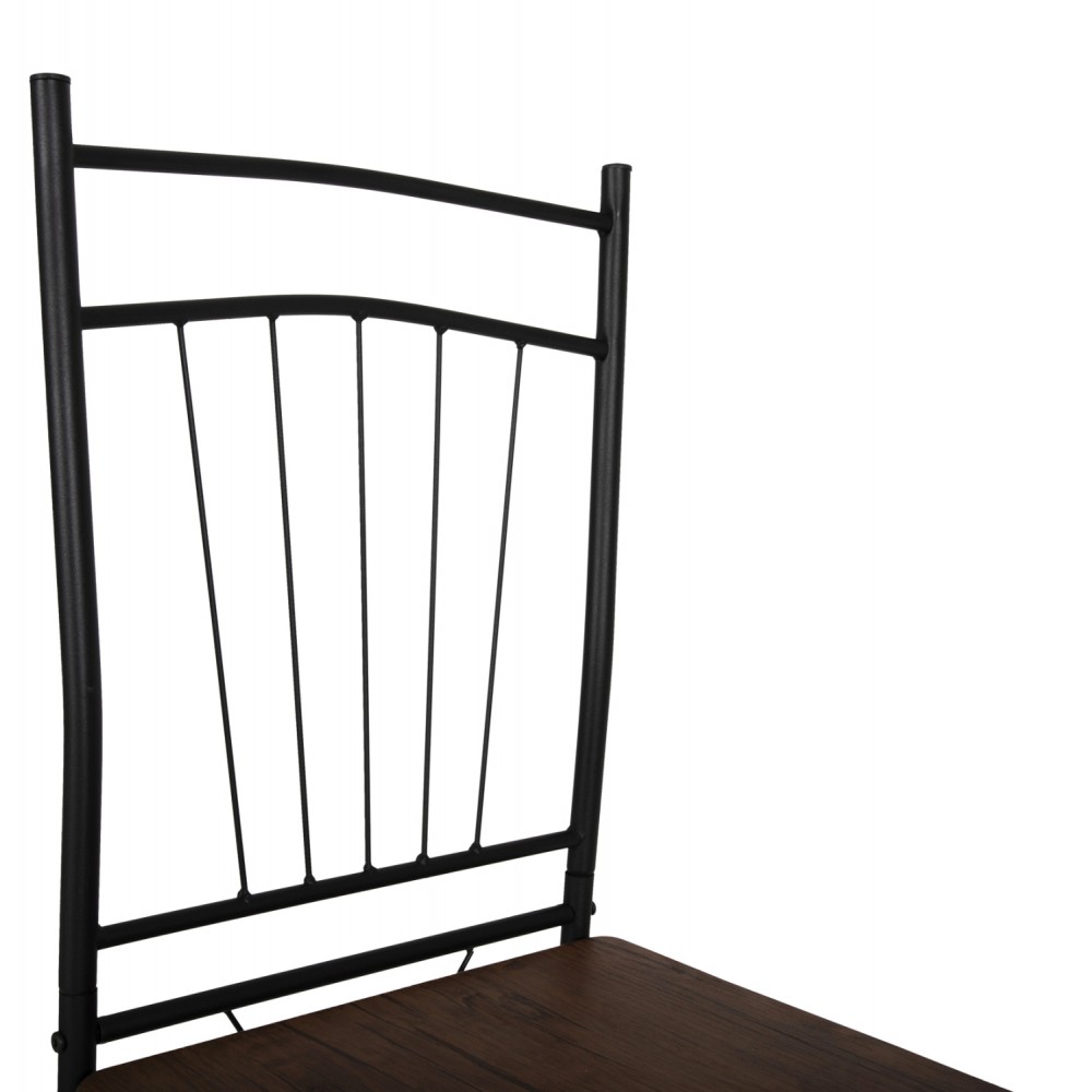 Σετ τραπεζαρίας "PEARY" από mdf/μέταλλο σε χρώμα καρυδί/μαύρο 110x60x74