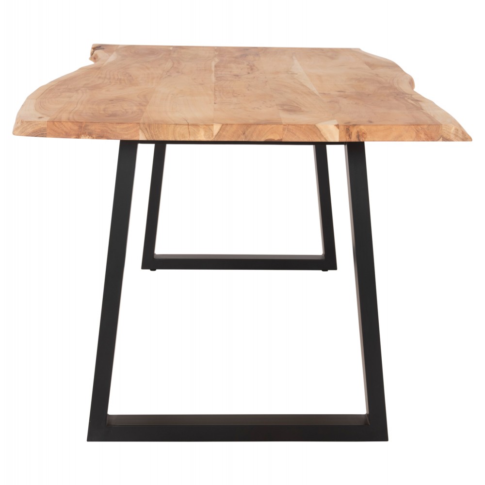 Τραπέζι "MONTANA" από ξύλο/μέταλλο σε χρώμα φυσικό/μαύρο 200x93x74