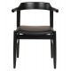 Πολυθρόνα τραπεζαρίας "CERSEI" από ξύλο/PU σε χρώμα μαύρο 57x54x74