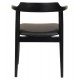 Πολυθρόνα τραπεζαρίας "CERSEI" από ξύλο/PU σε χρώμα μαύρο 57x54x74