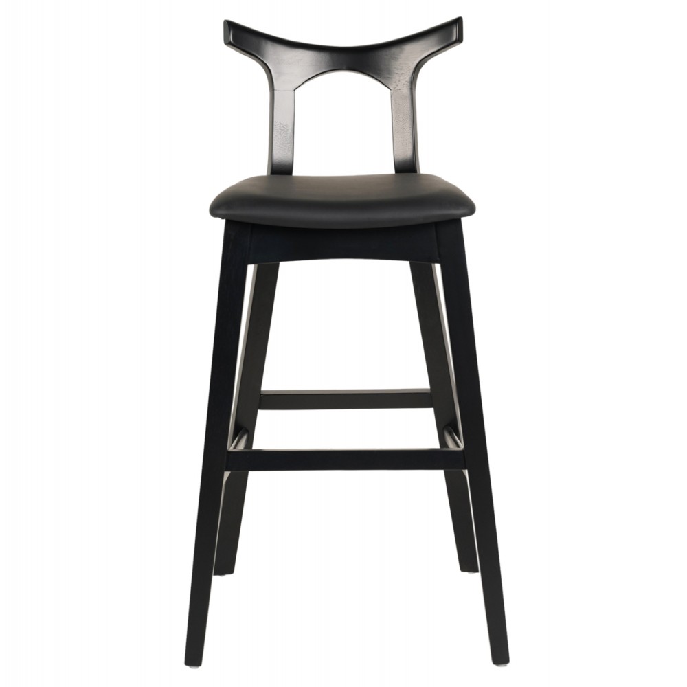 Σκαμπό μπαρ "USOPP" από ξύλο/PU σε χρώμα μαύρο 49x53x99,5