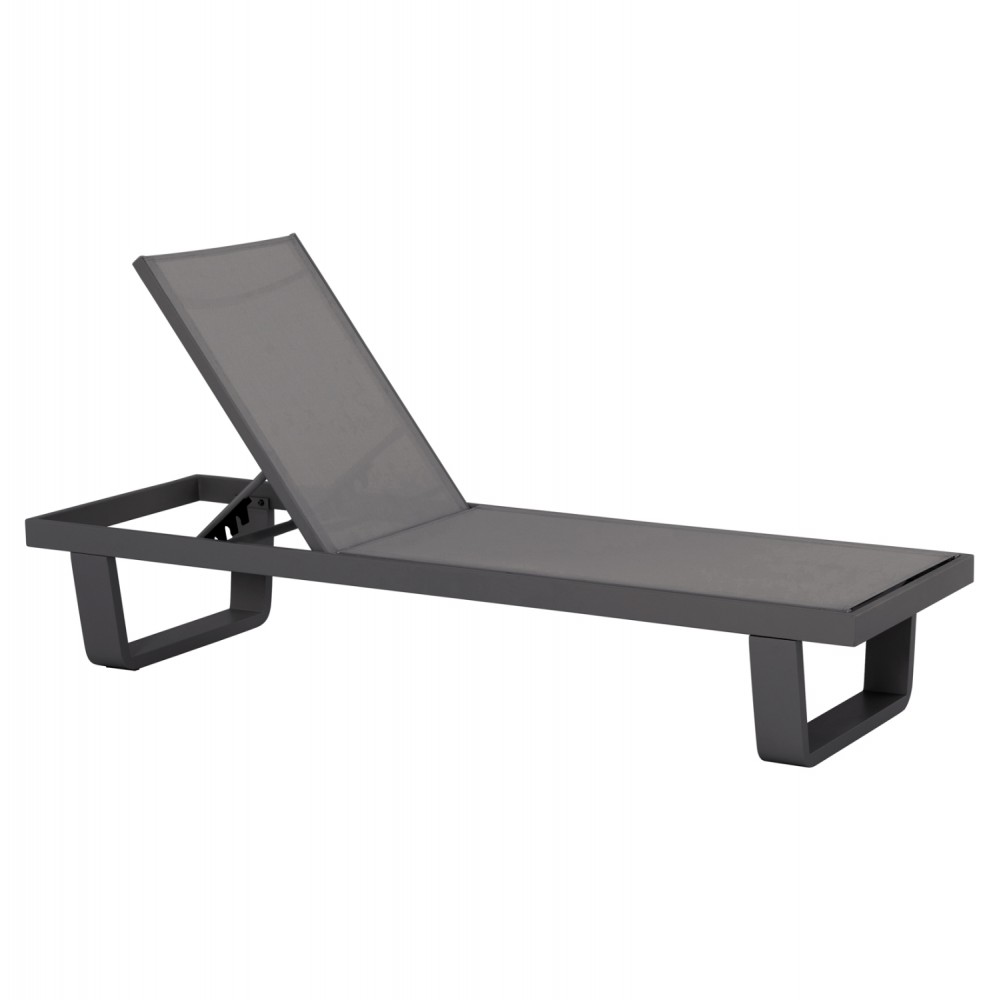 Ξαπλώστρα "RICKON" από αλουμίνιο/ύφασμα σε χρώμα γκρι 198x61.5x97