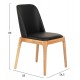Καρέκλα τραπεζαρίας "FURLAN" από ξύλο/PU σε χρώμα φυσικό/μαύρο 54.5x58x86