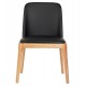 Καρέκλα τραπεζαρίας "FURLAN" από ξύλο/PU σε χρώμα φυσικό/μαύρο 54.5x58x86