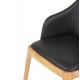 Πολυθρόνα τραπεζαρίας "FURLAN" από ξύλο/PU σε χρώμα φυσικό/μαύρο 54.5x58x78