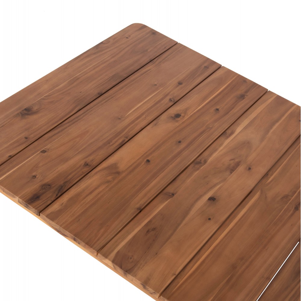 Σετ τραπεζαρίας "NAVANT" 9τμχ από ξύλο/σχοινί σε χρώμα φυσικό/μπεζ 200x100x75