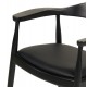 Πολυθρόνα τραπεζαρίας "ADOR" από ξύλο/PU σε χρώμα μαύρο 62x54x76.5