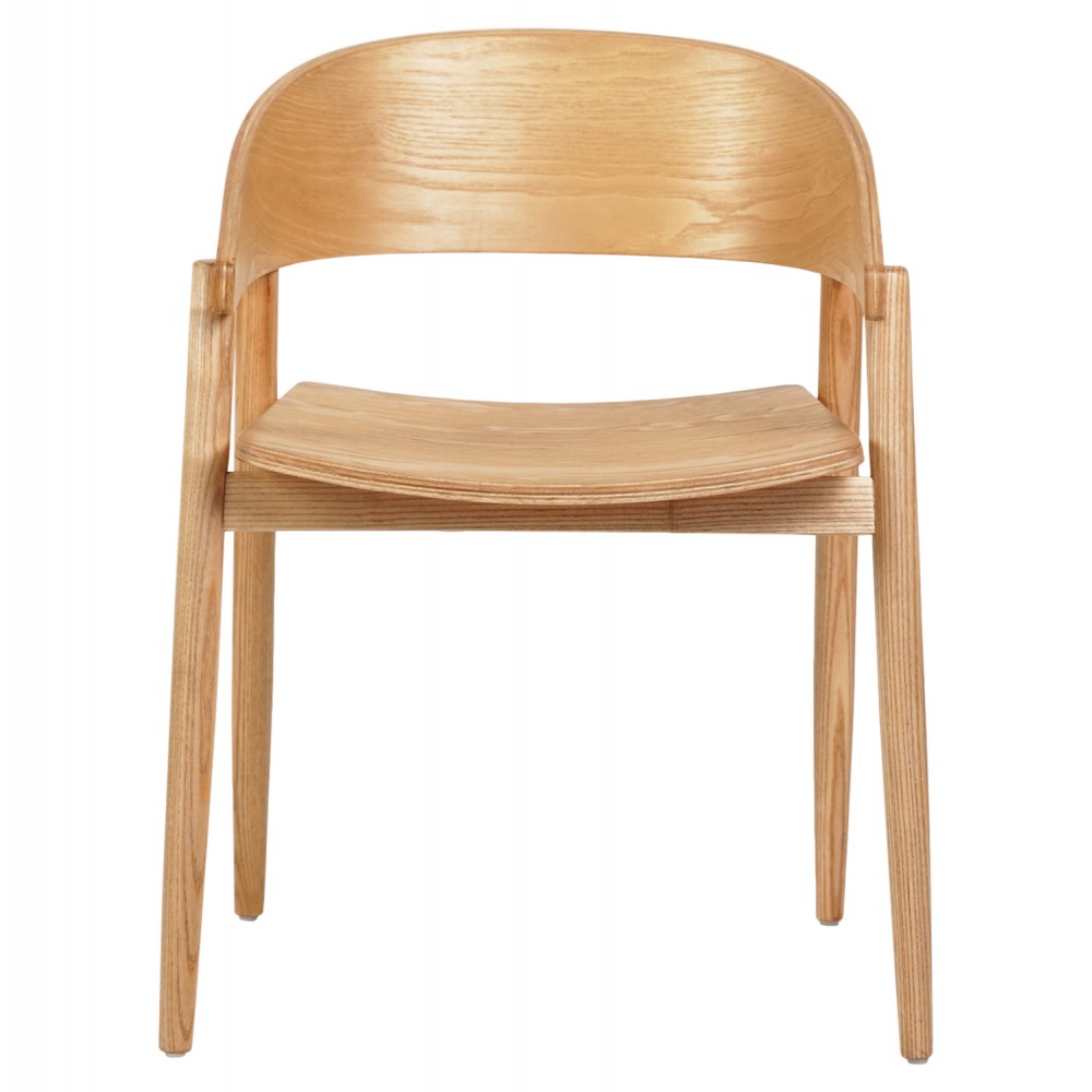 Πολυθρόνα τραπεζαρίας "CANOP" από ξύλο σε χρώμα φυσικό 56.5x61x74