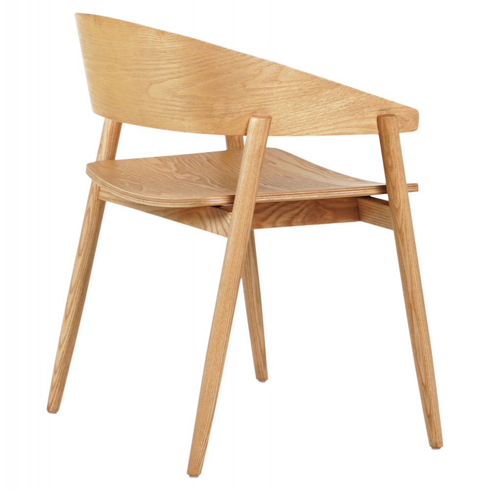 Πολυθρόνα τραπεζαρίας "CANOP" από ξύλο σε χρώμα φυσικό 56.5x61x74