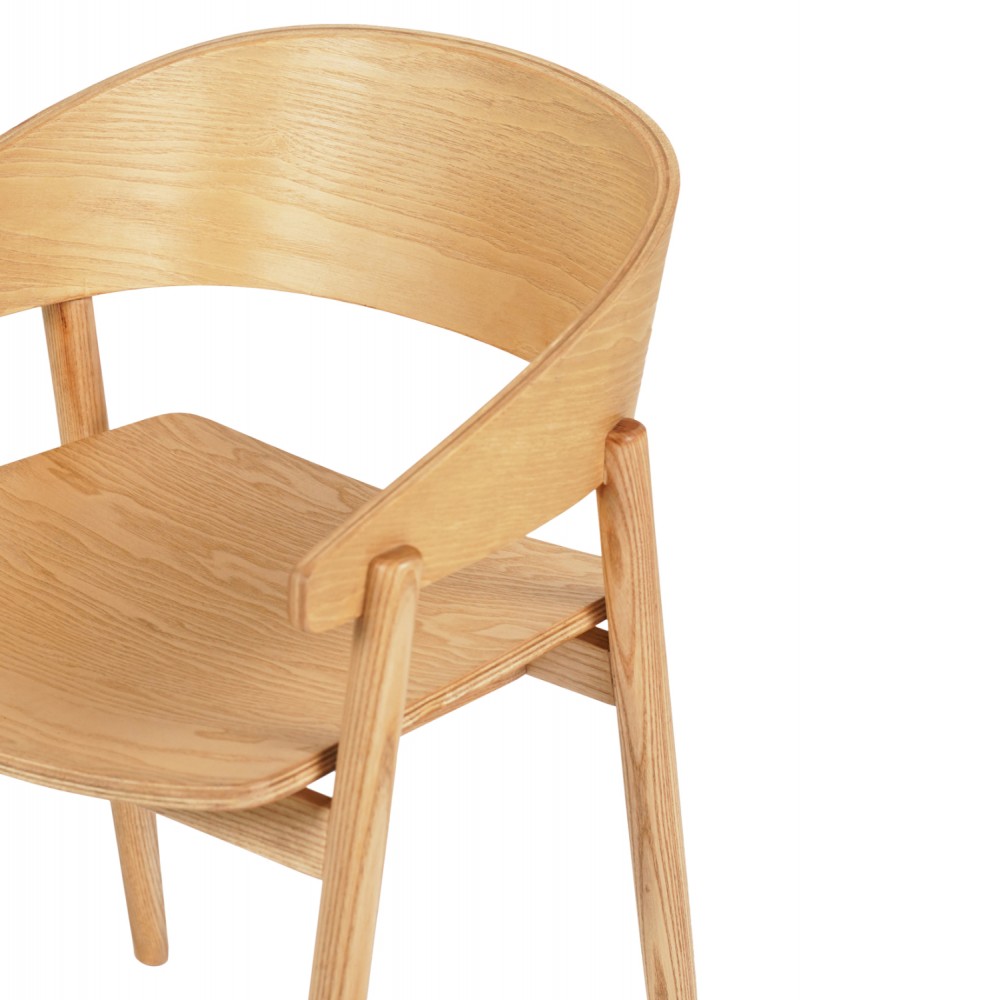 Πολυθρόνα τραπεζαρίας "CANOP" από ξύλο σε χρώμα φυσικό 56.5x61x74