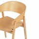 Πολυθρόνα τραπεζαρίας "CANOP" από ξύλο σε χρώμα φυσικό 56.5x61x74