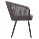 Πολυθρόνα "HARRIET" από αλουμίνιο/σχοινί σε χρώμα μαύρο/ανθρακί 60x62x80.5