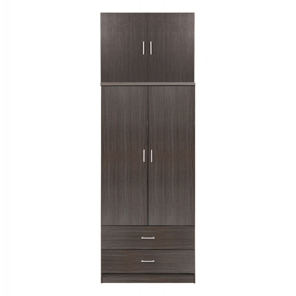 Ντουλάπα δίφυλλη "REINA" με πατάρι σε χρώμα ζεμπράνο 80x42x241