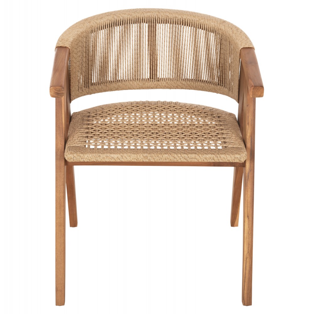 Πολυθρόνα "BRANN" από ξύλο/σχοινί σε φυσικό χρώμα 62x58x77