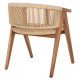 Πολυθρόνα "BRANN" από ξύλο/σχοινί σε φυσικό χρώμα 62x58x77