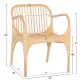 Πολυθρόνα τραπεζαρίας "GIBBON" από rattan σε χρώμα φυσικό 62x55x82