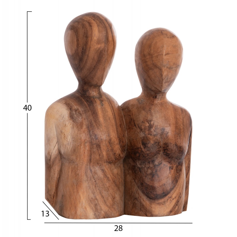 Επιτραπέζιο διακοσμητικό "PARR" από ξύλο σε χρώμα φυσικό 28x13x40