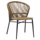 Καρέκλα "LYNN" από αλουμίνιο/rattan σε χρώμα ανθρακί/φυσικό 57x61x79