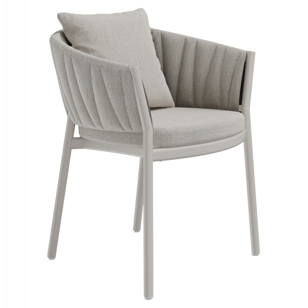 Πολυθρόνα "SHANKS" από αλουμίνιο/ύφασμα σε χρώμα γκρι 63x61x75