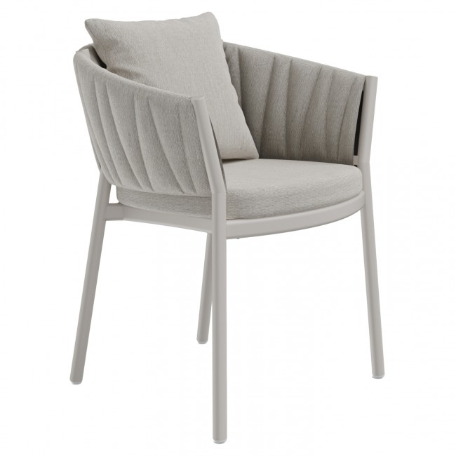 Πολυθρόνα "SHANKS" από αλουμίνιο/ύφασμα σε χρώμα γκρι 63x61x75