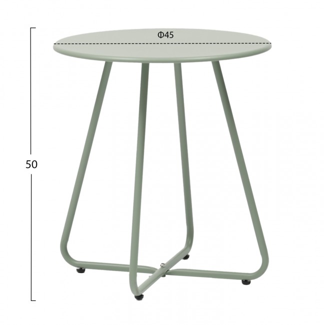 Βοηθητικό τραπέζι "SAMMON" από μέταλλο σε φυστικί χρώμα Φ45x50