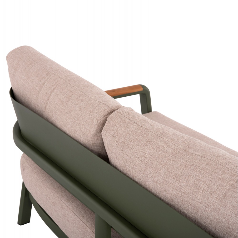 Σετ εξωτερικού χώρου "ELARA" 4τμχ από αλουμίνιο/ύφασμα σε χρώμα πράσινο/μπεζ 120x61x34,5