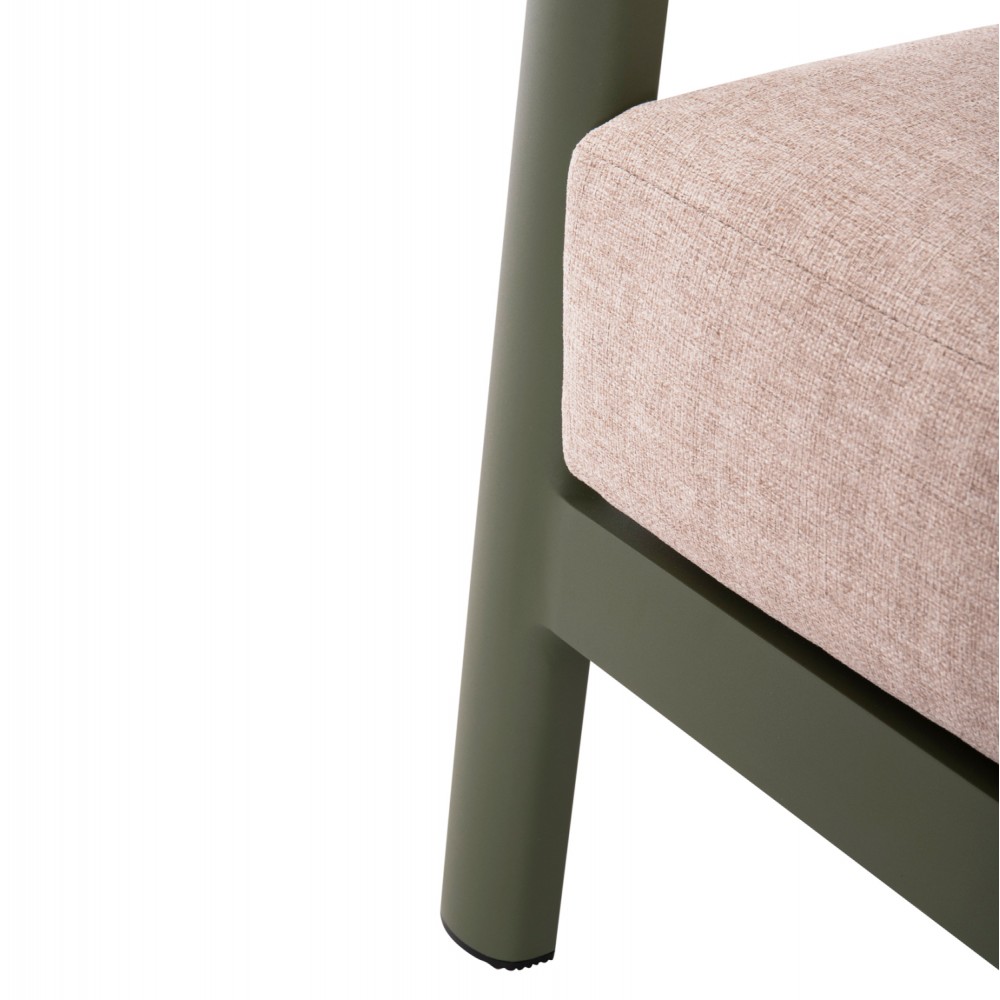 Σετ εξωτερικού χώρου "ELARA" 4τμχ από αλουμίνιο/ύφασμα σε χρώμα πράσινο/μπεζ 120x61x34,5